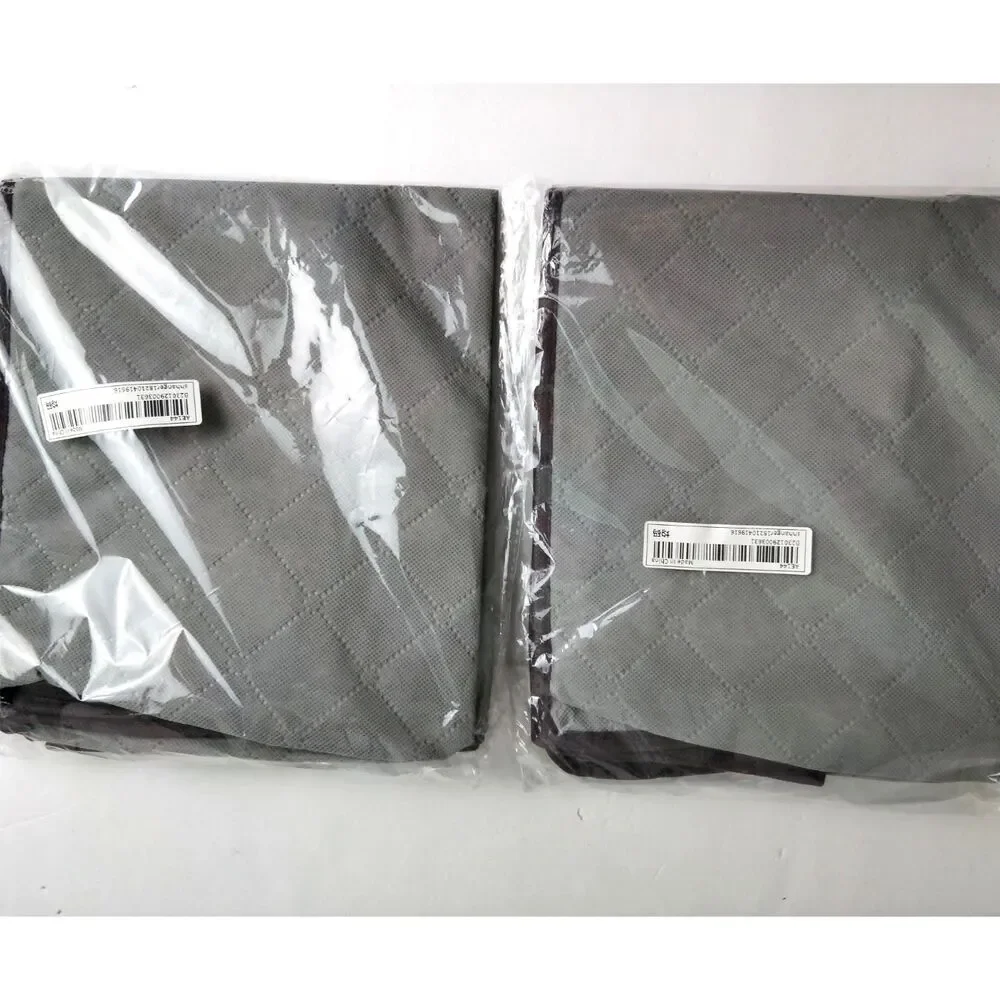 2 Pack Foldable Clear Window Grey Zippered Storage Bag Size 16x11x 18 NWOT